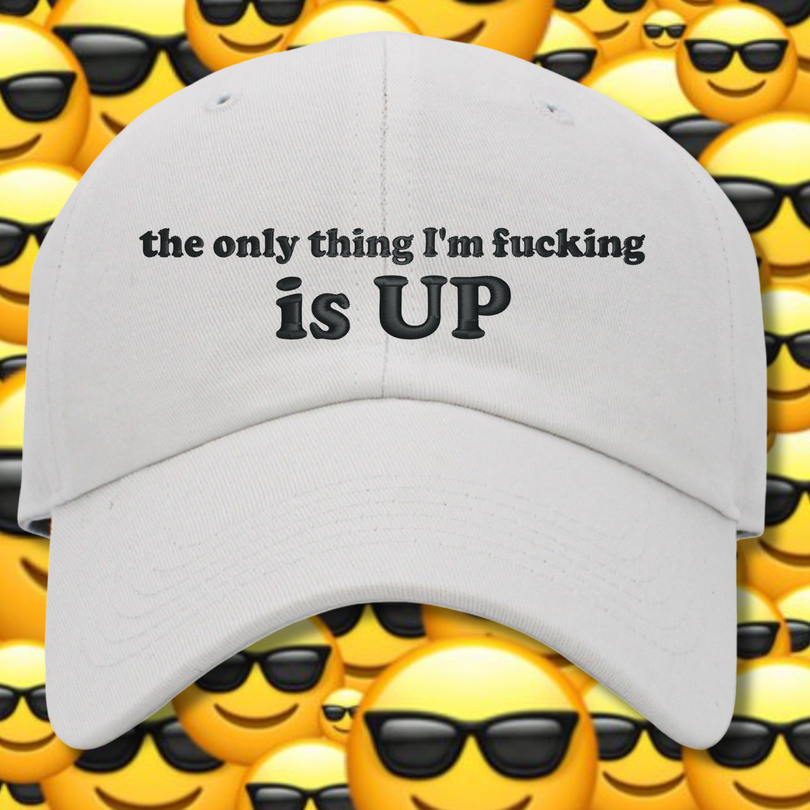 The Only Thing I'm Fucking Is Up Embroidered Dad Hat, One Size Fits All