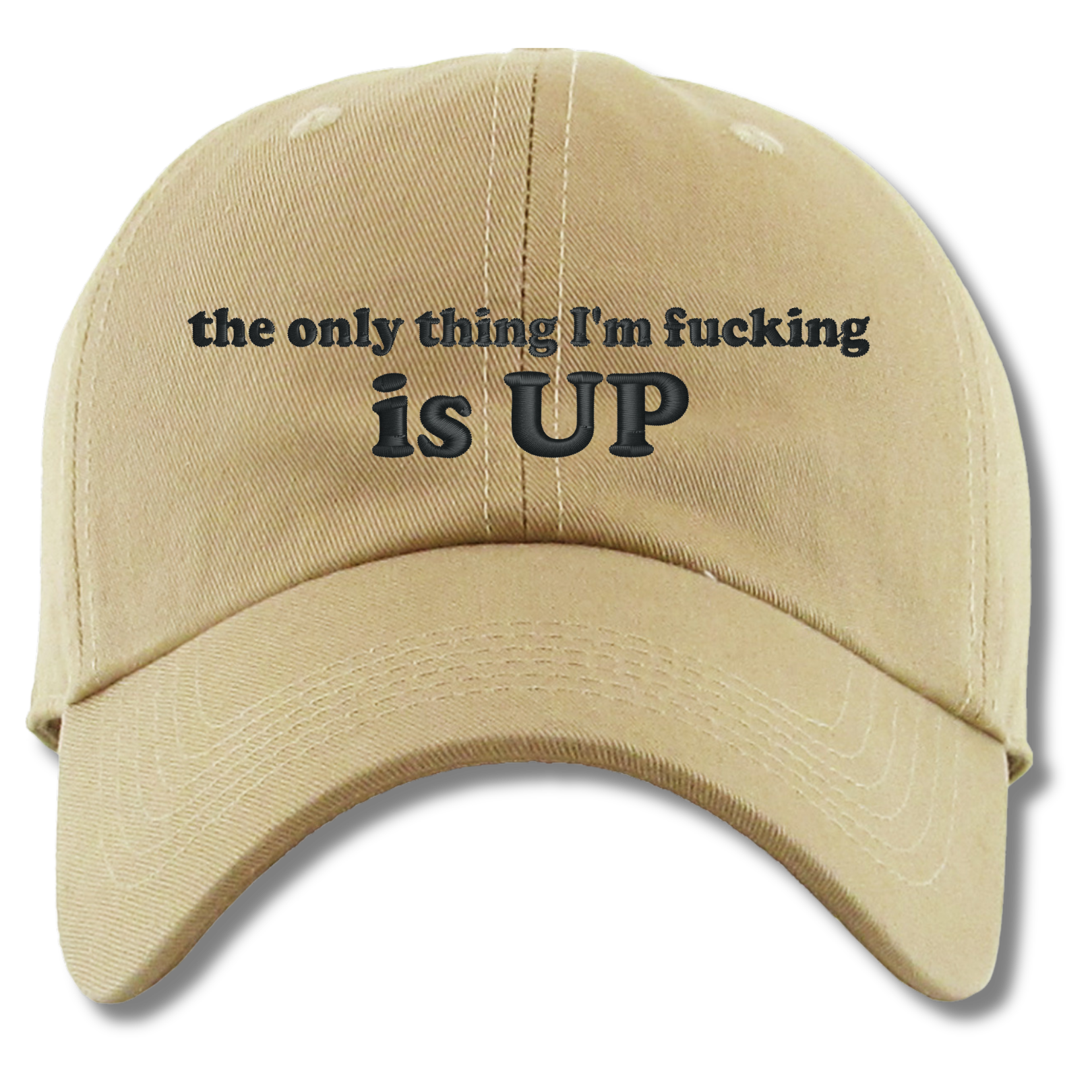 The Only Thing I'm Fucking Is Up Embroidered Dad Hat, One Size Fits All