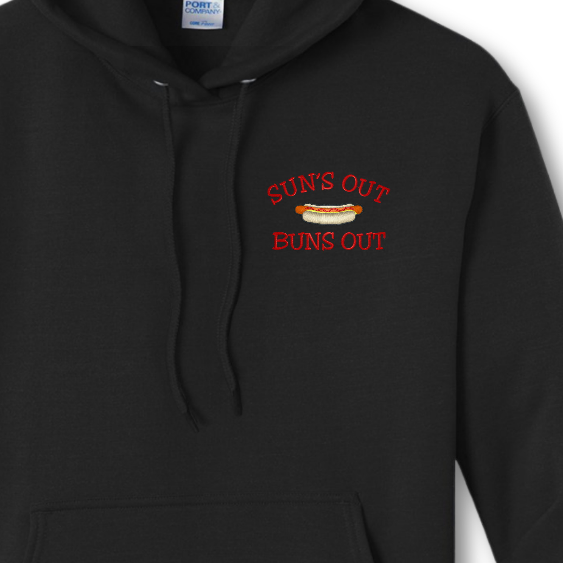 Suns Out Buns Out Black Hoodie, Unisex