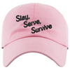 Load image into Gallery viewer, Slay Serve Survive Embroidered Black Dad Hat, One Size Fits All