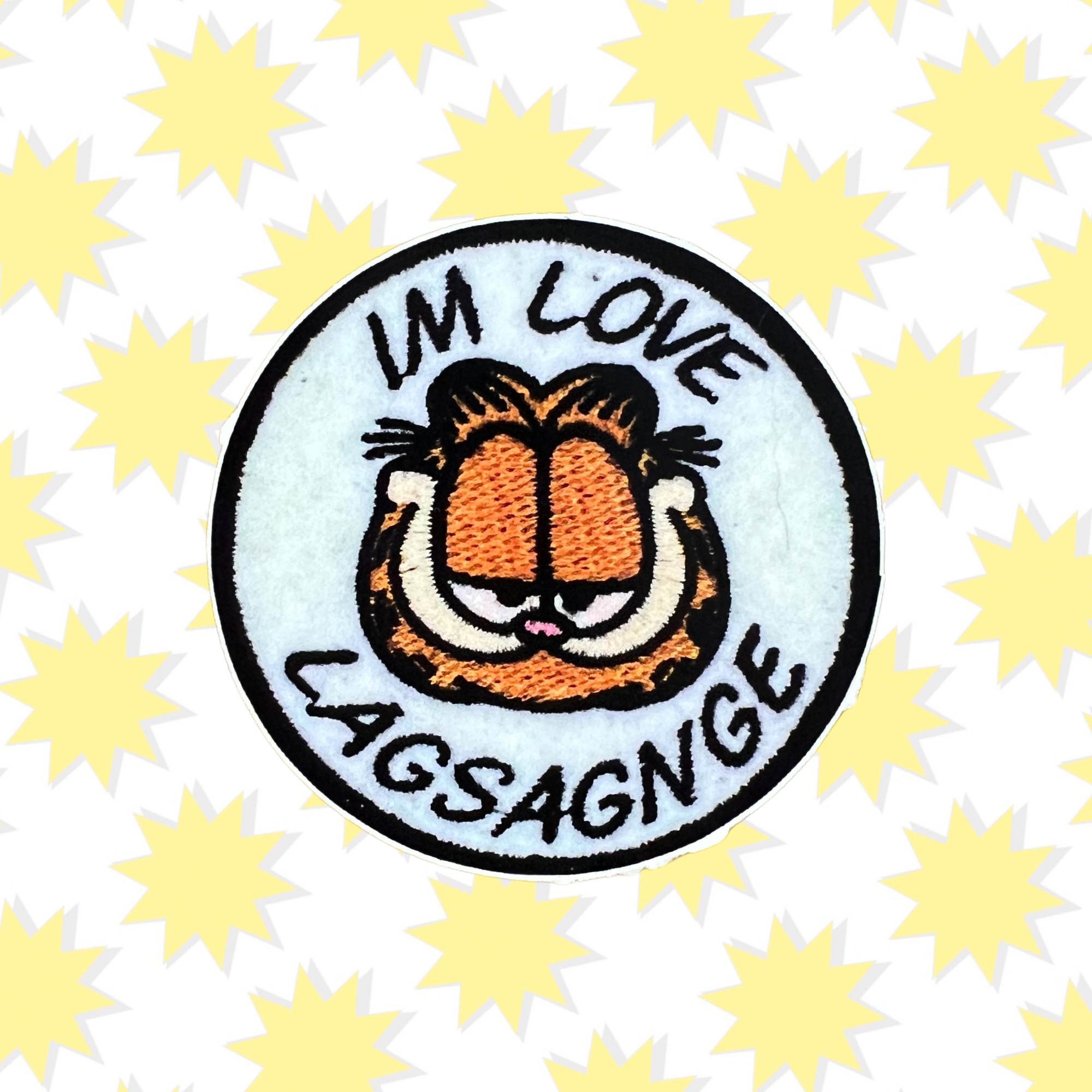 I'm Love Lagsagnge Garfield Embroidery Sticker