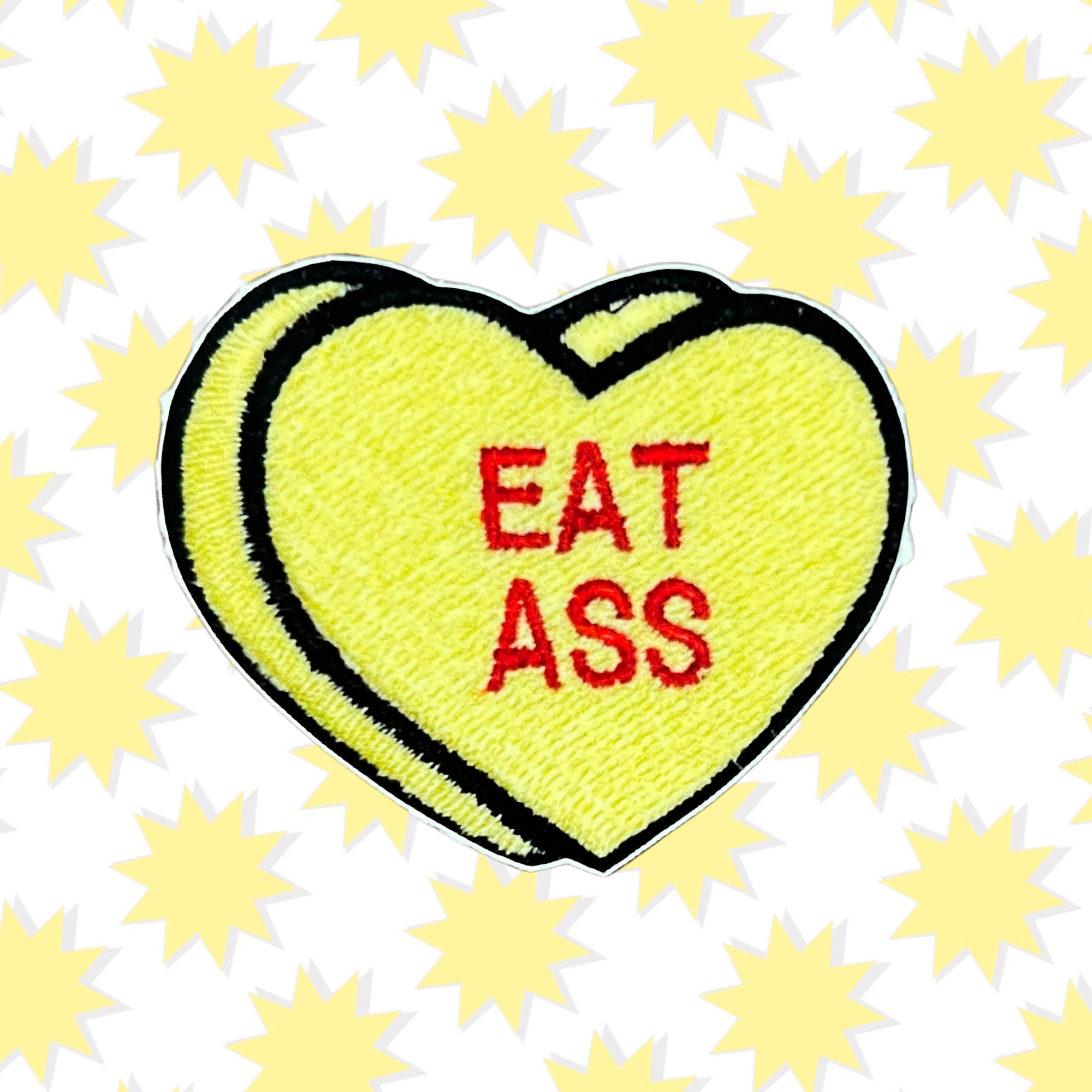 Eat Ass Valentine Heart Embroidery Sticker