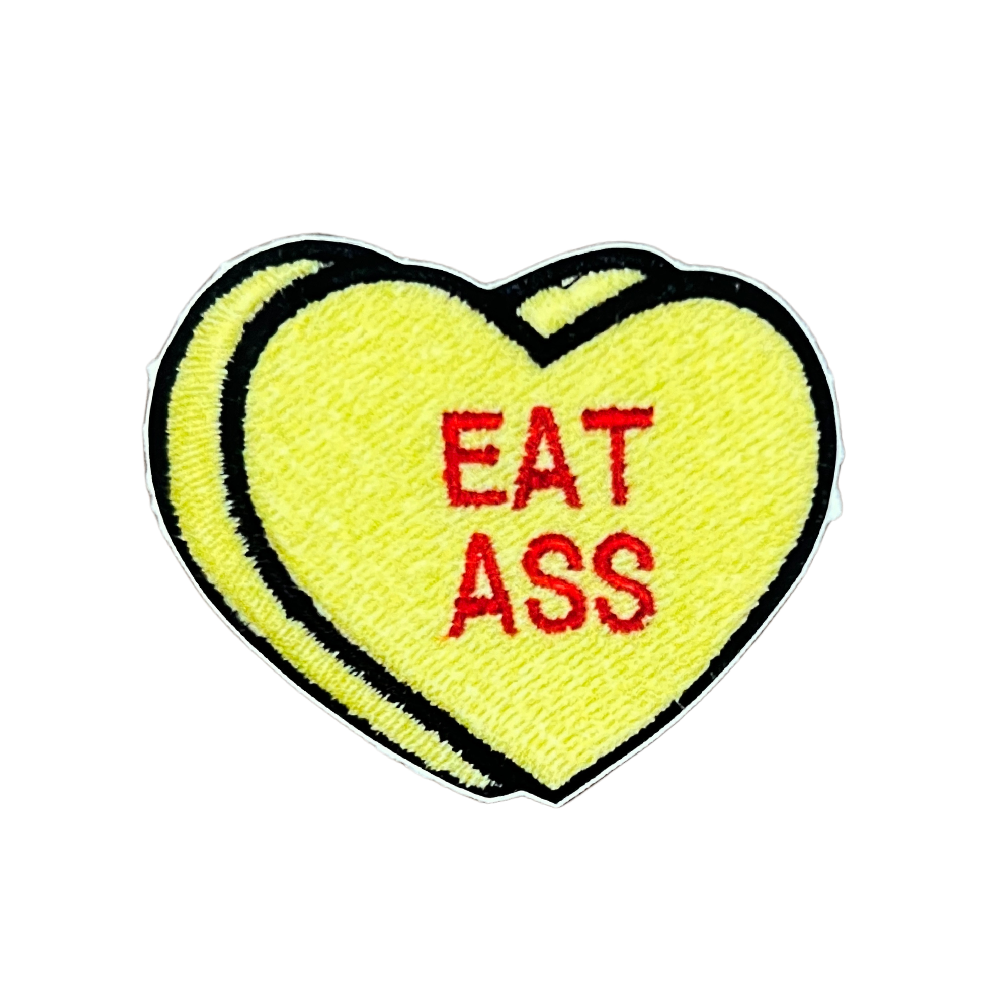 Eat Ass Valentine Heart Embroidery Sticker