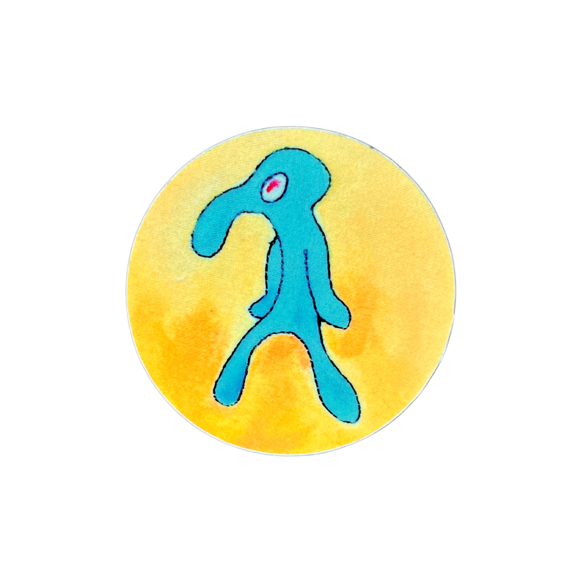 Bold and Brash Squidward Embroidery Sticker