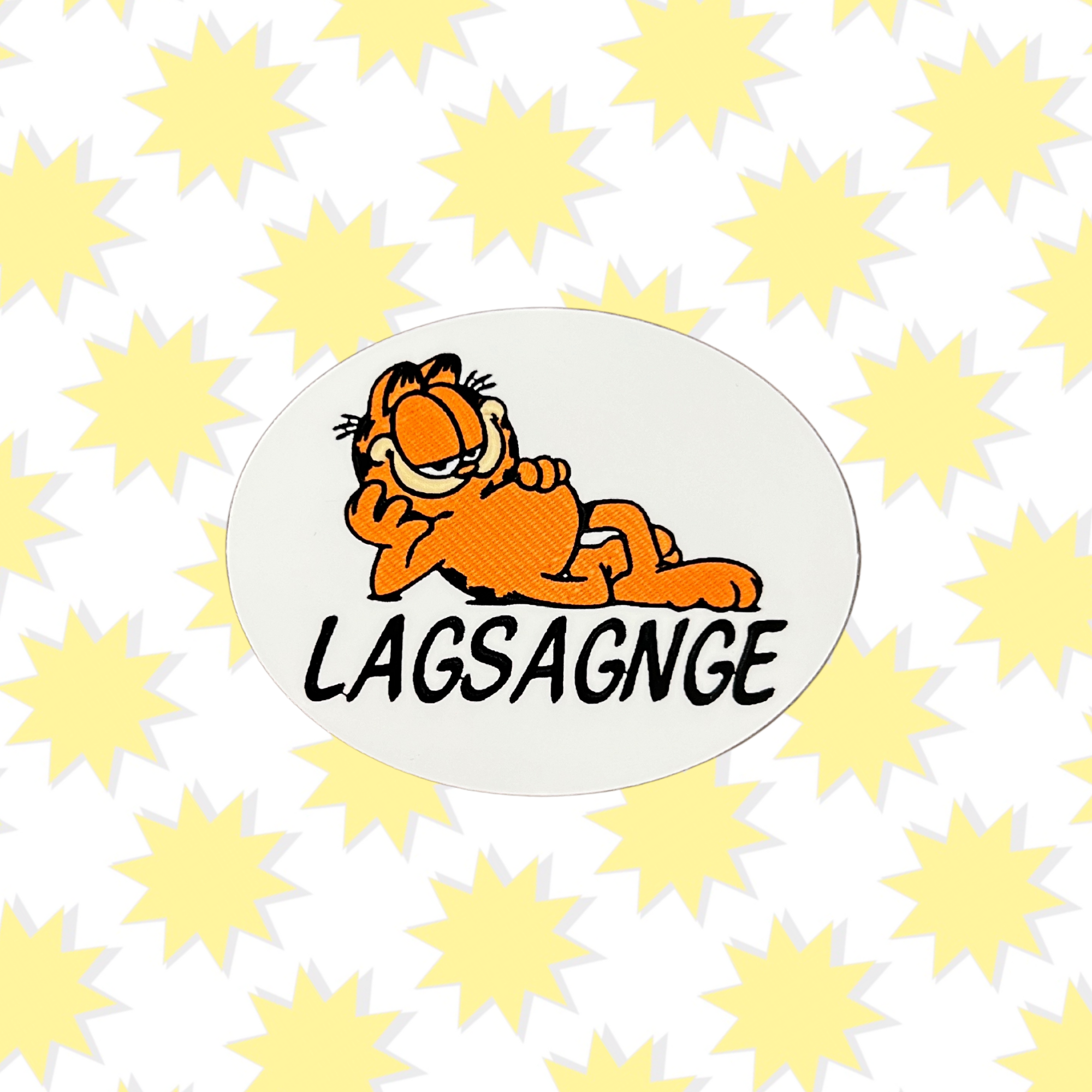 Laid Back Garfield Lagsagnge Vinyl Embroidery Sticker 3"