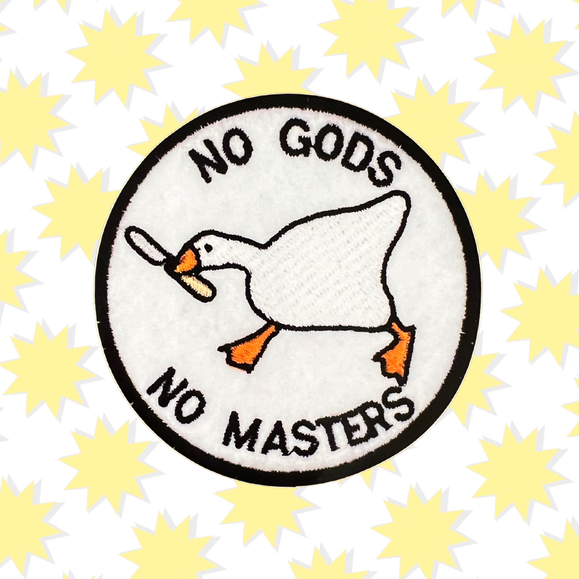 No Gods No Masters Anarchist Goose Game Vinyl Embroidery Sticker 3"