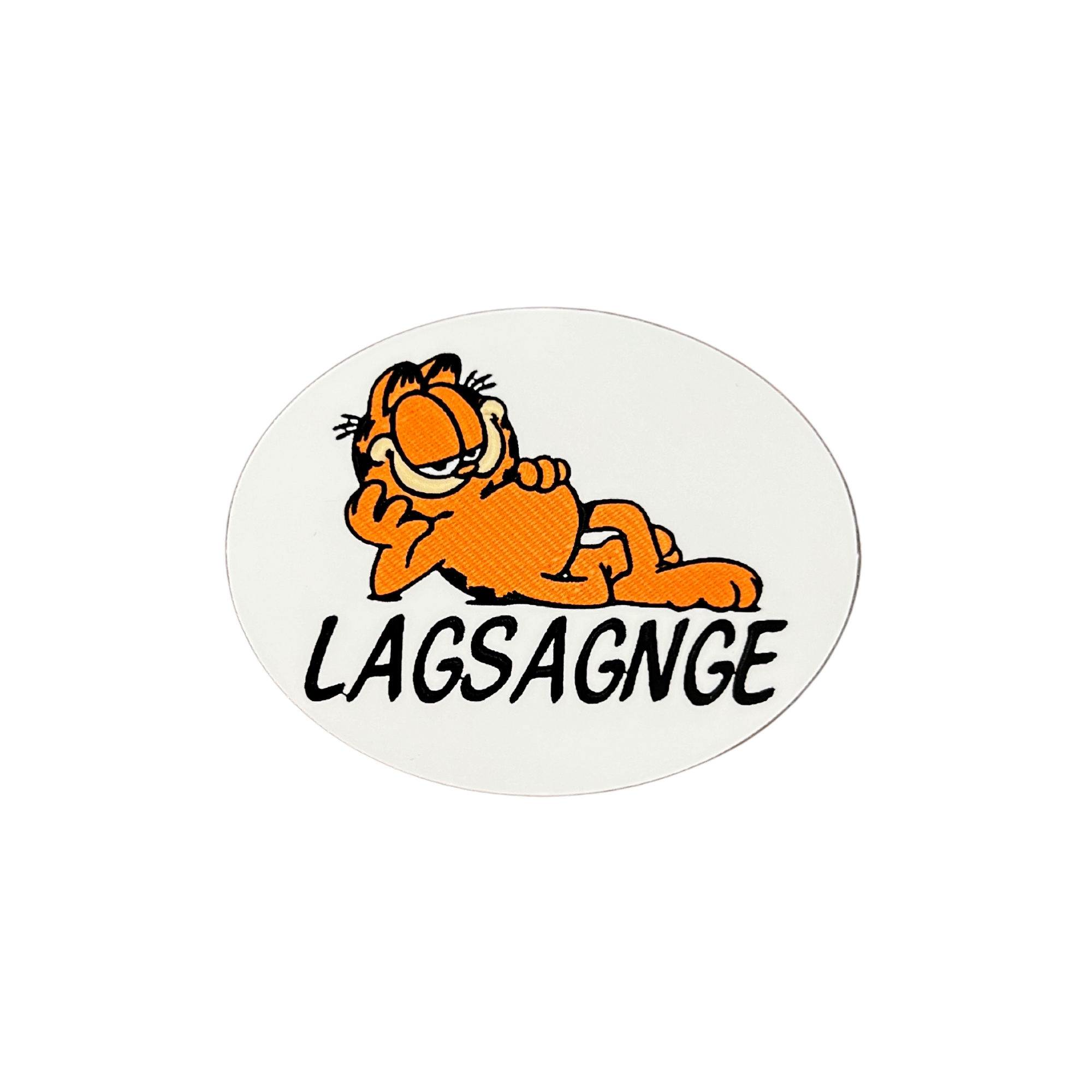 Laid Back Garfield Lagsagnge Vinyl Embroidery Sticker 3"