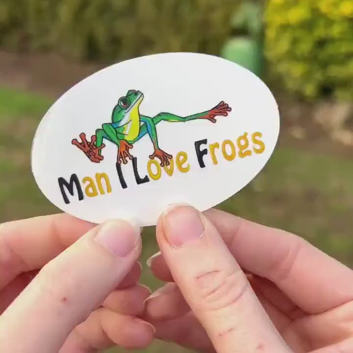 Man I Love Frogs MILF Clear Embroidery Sticker
