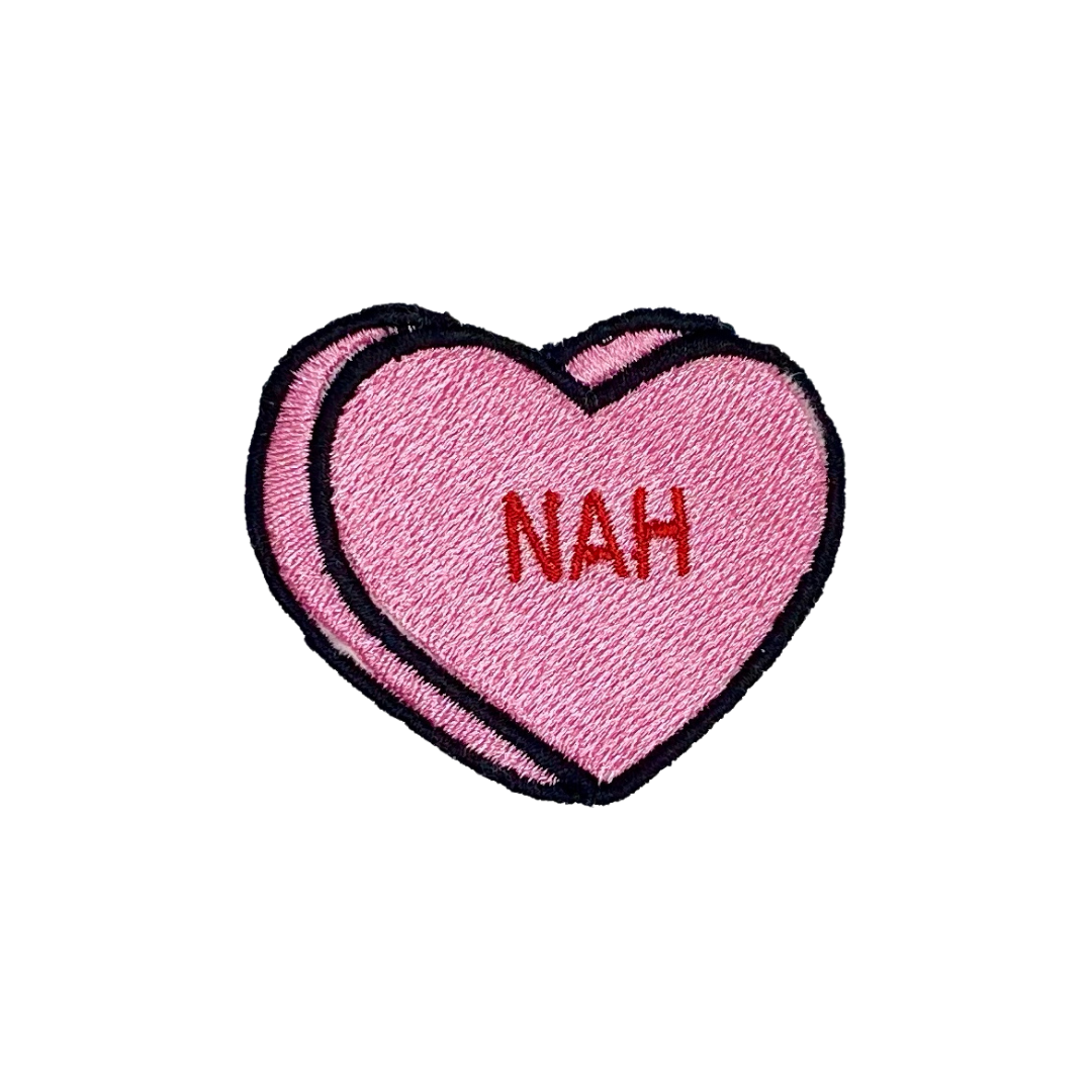 Nah Candy Conversation Heart Embroidered Iron-on Patch