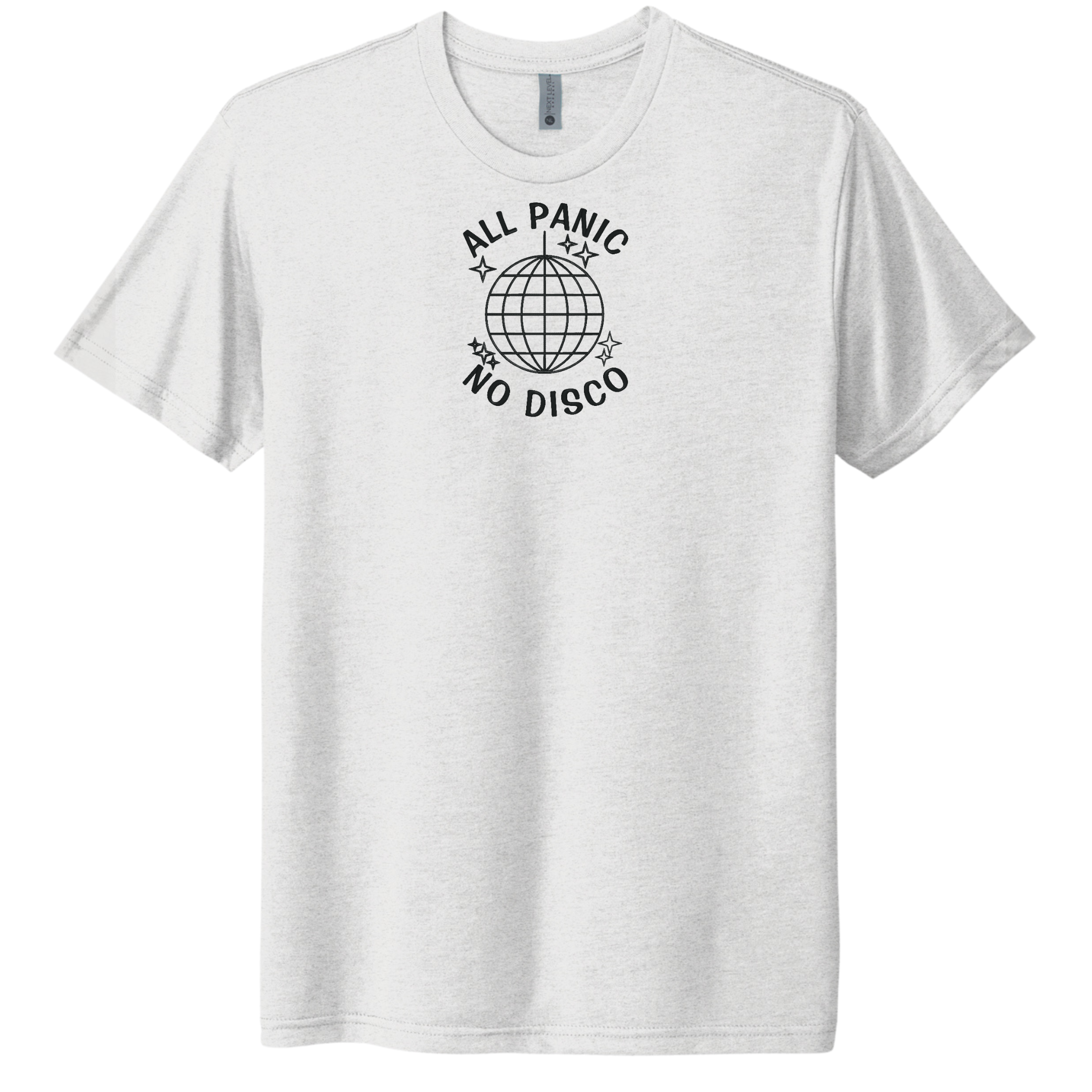 All Panic No Disco Embroidered Tee Shirt, Unisex