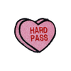 Hard Pass Candy Conversation Heart Embroidered Iron-on Patch