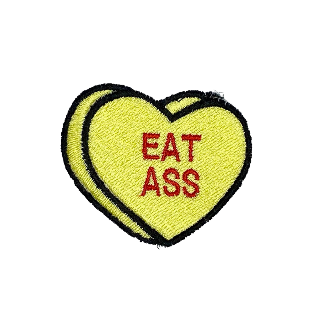 Eat Ass Candy Conversation Heart Embroidered Iron-on Patch