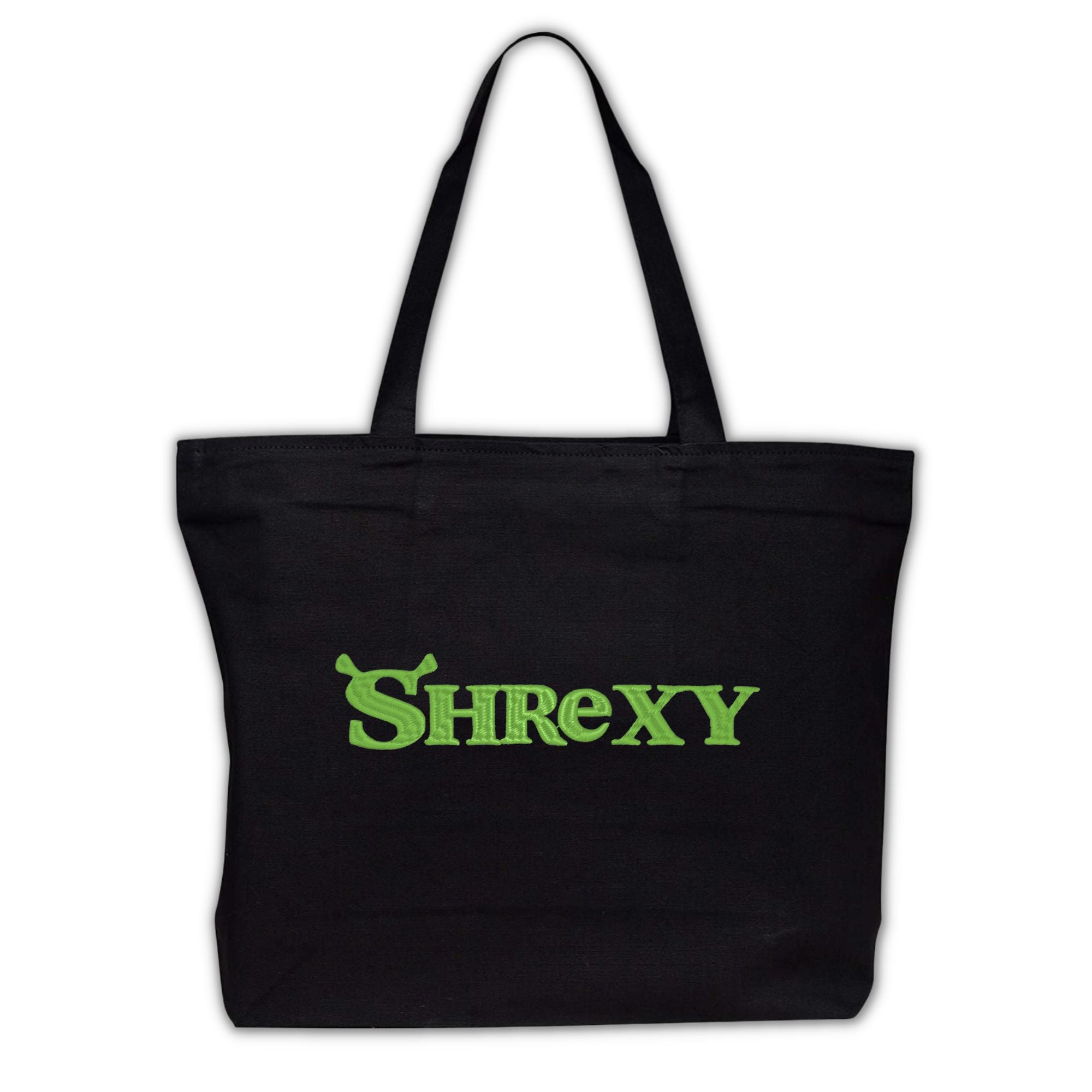 Shrexy Black Embroidered Tote Bag