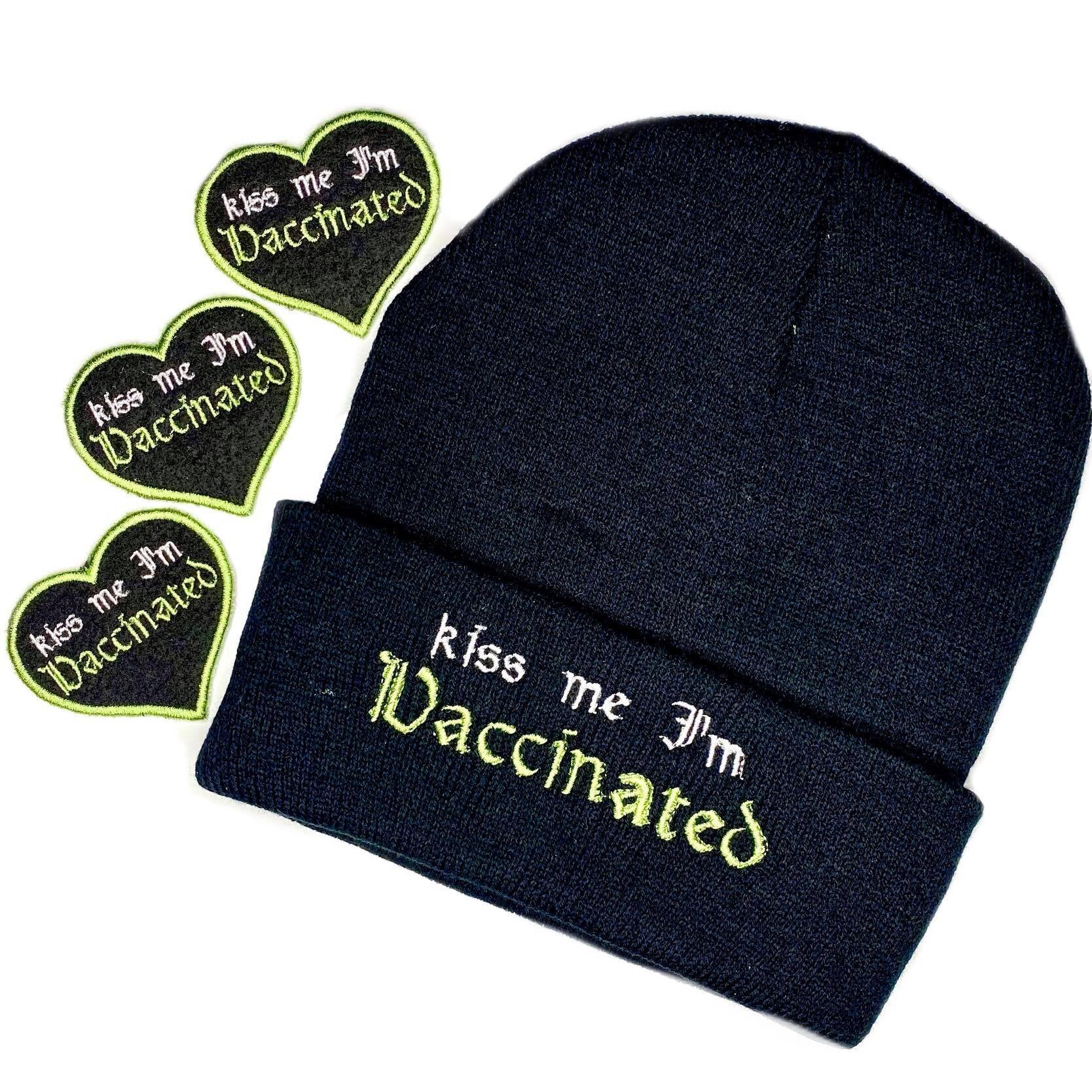 Kiss Me I'm Vaccinated Embroidered Iron-on Patch - IncredibleGood Inc
