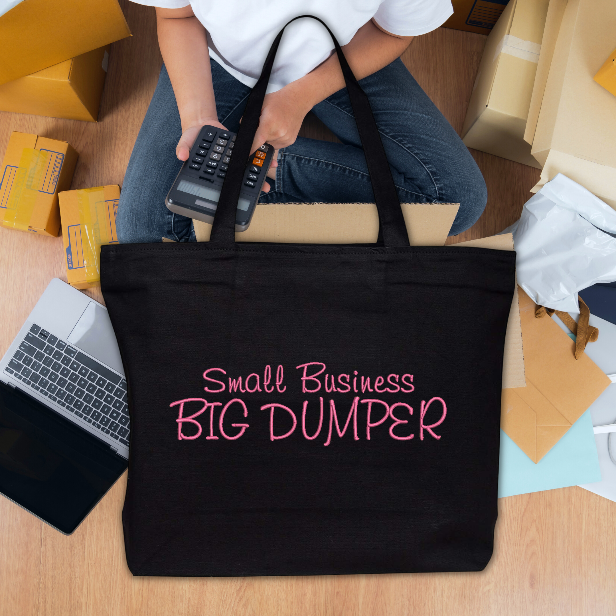 Small Business BIG DUMPER Embroidered Canvas Tote Bag