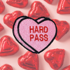 Load image into Gallery viewer, Hard Pass Candy Conversation Heart Embroidered Iron-on Patch