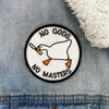 Load image into Gallery viewer, Untitled Goose Game &quot;No Gods No Masters&quot; Embroidered Iron-on Patch