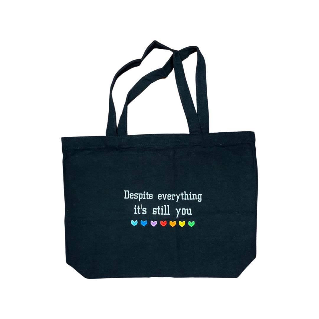 Despite Everything It's Still You Undertale Black Embroidered Tote Bag