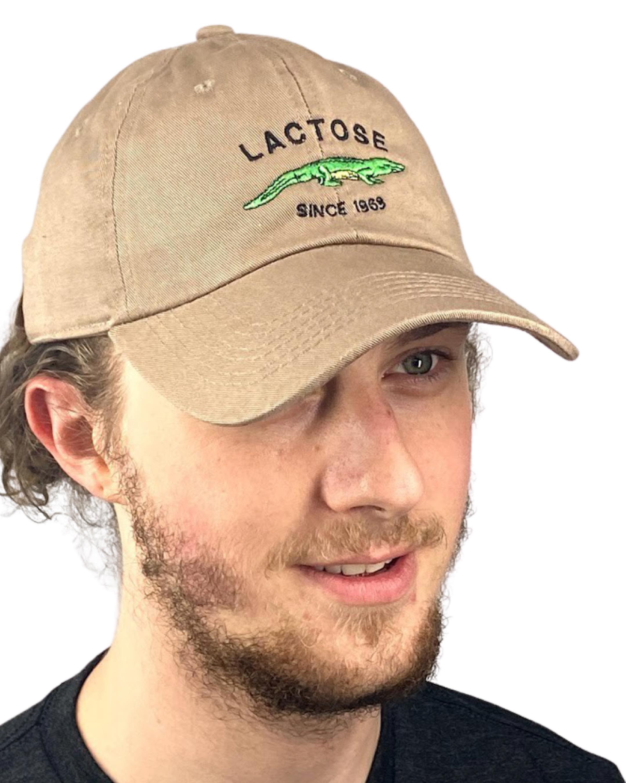 Lactose Name Brand Alligator Embroidered Tan Dad Hat, One Size Fits All