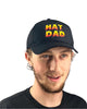 Load image into Gallery viewer, &quot;Hat Dad&quot; Flames Embroidered Black Dad Hat, One Size Fits All