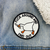 Load image into Gallery viewer, Untitled Goose Game &quot;Fuck Around and Find Out&quot; Embroidered Iron-on Patch