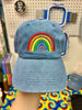 Load image into Gallery viewer, Rainbow Love Denim Dad Hat, One Size Fits All