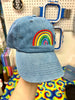 Load image into Gallery viewer, Rainbow Love Denim Dad Hat, One Size Fits All