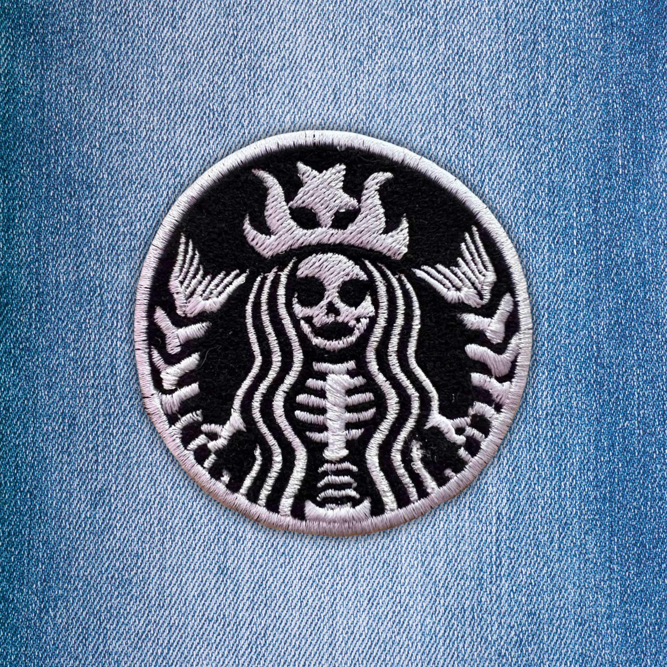 Spooky Starbucks Halloween Parody Embroidered Iron-on Patch