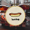 Load image into Gallery viewer, Minimalist Hot Dog 3-inch Embroidery Hoop Decor