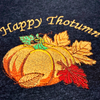 Load image into Gallery viewer, Happy Thotumn Fall Embroidered Black Tee Shirt, Unisex