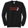 Then Who Was Phone CreepyPasta Embroidered Crewneck Sweatshirt, Black, Unisex