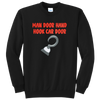 Load image into Gallery viewer, Man Door Hand Hook Car Door CreepyPasta Embroidered Crewneck Sweatshirt, Black, Unisex