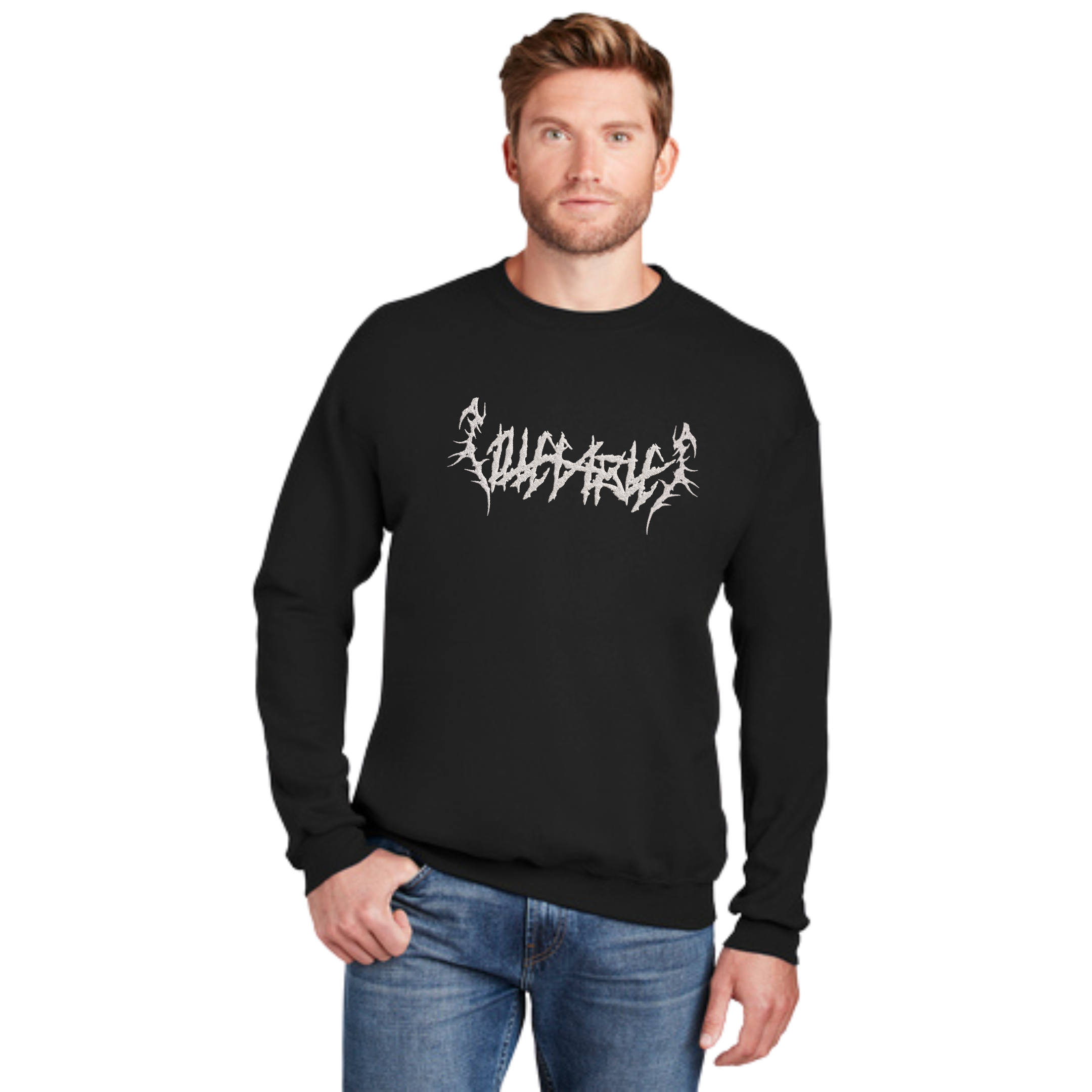 ILLEGIBLE Death Metal Crewneck Sweatshirt, Black, Unisex