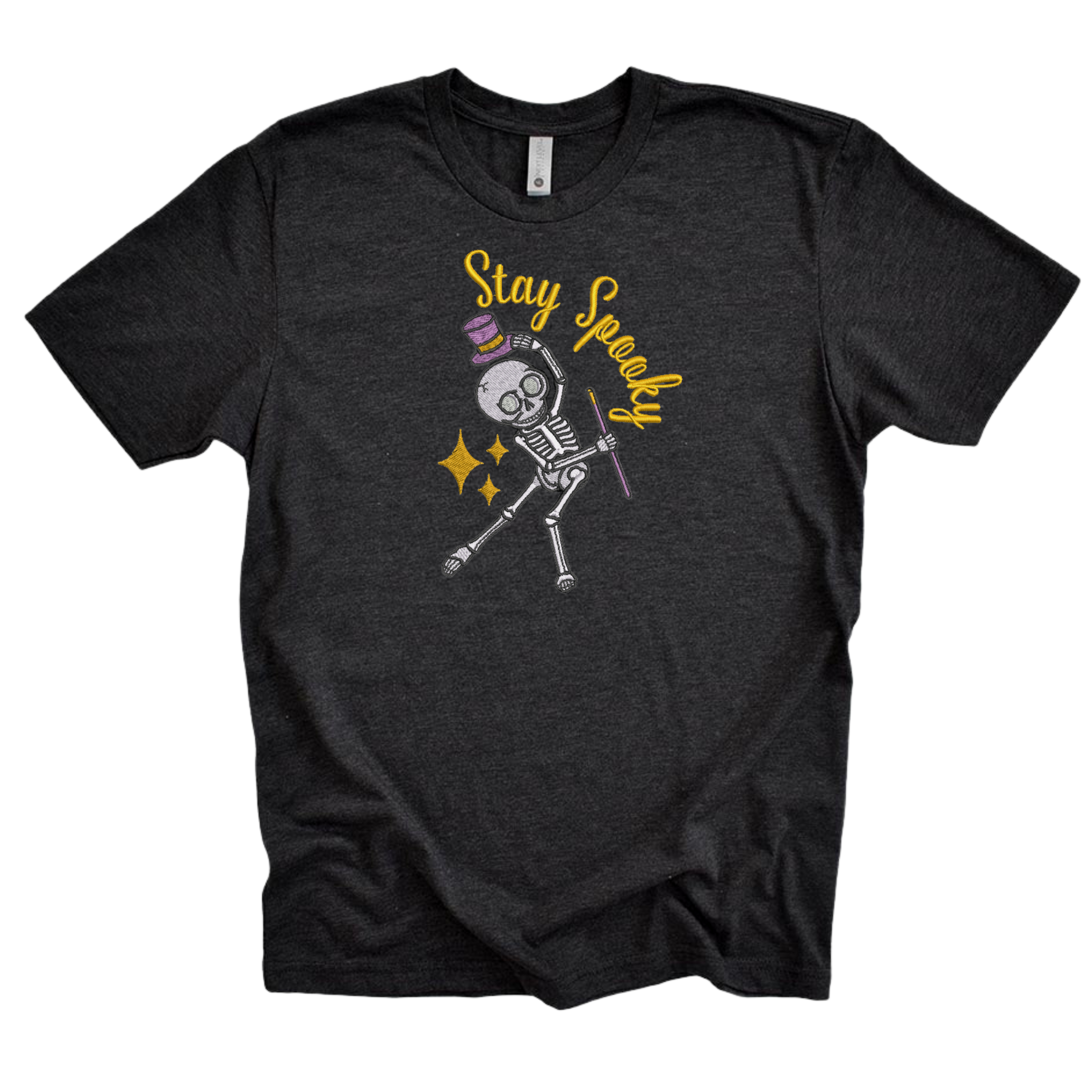 Stay Spooky Embroidered Black Tee Shirt Unisex