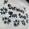 Definitely Not Drugs Embroidered Multipurpose Zipper Pouch Bag - Goth GF Black