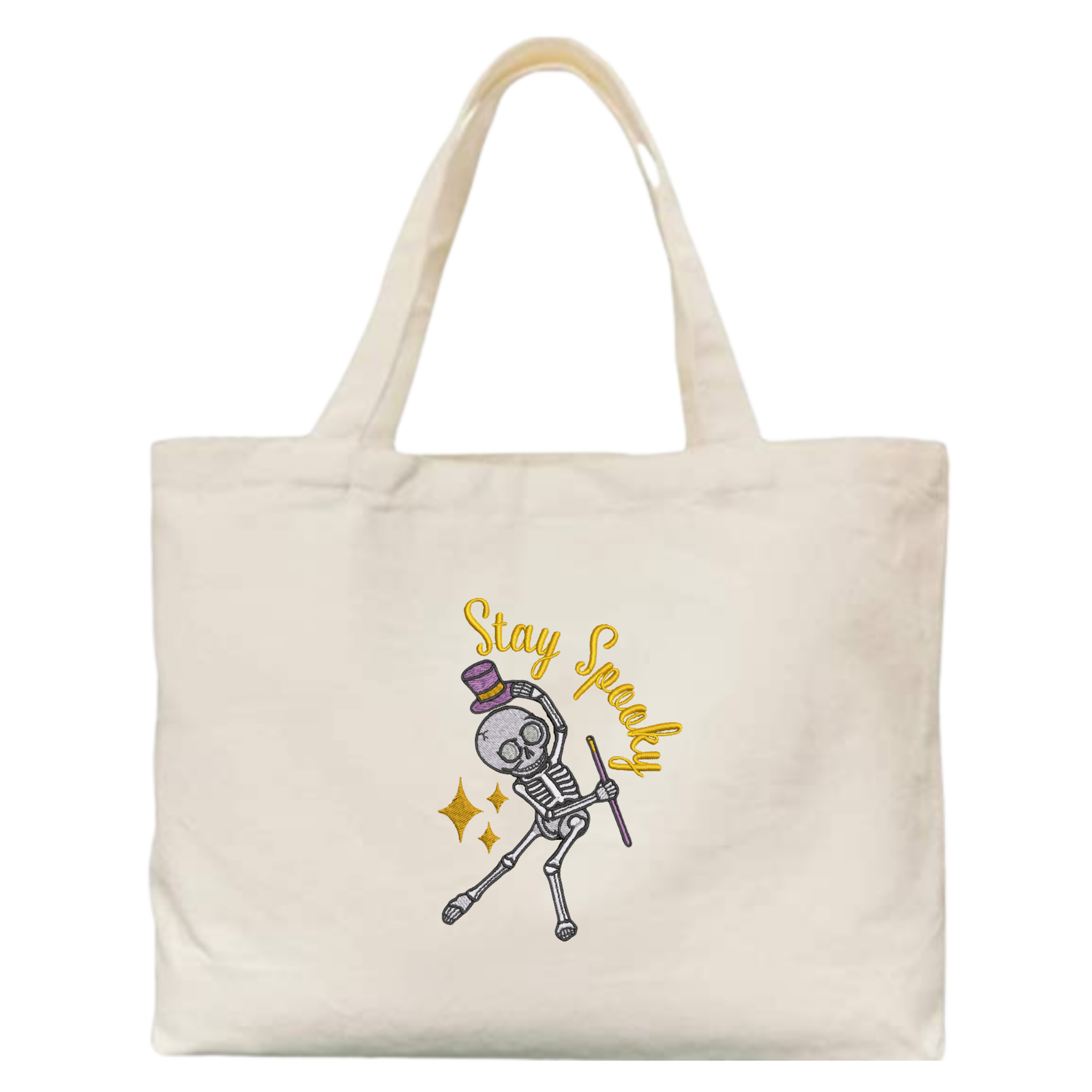 Stay Spooky Embroidered Canvas Tote Bag