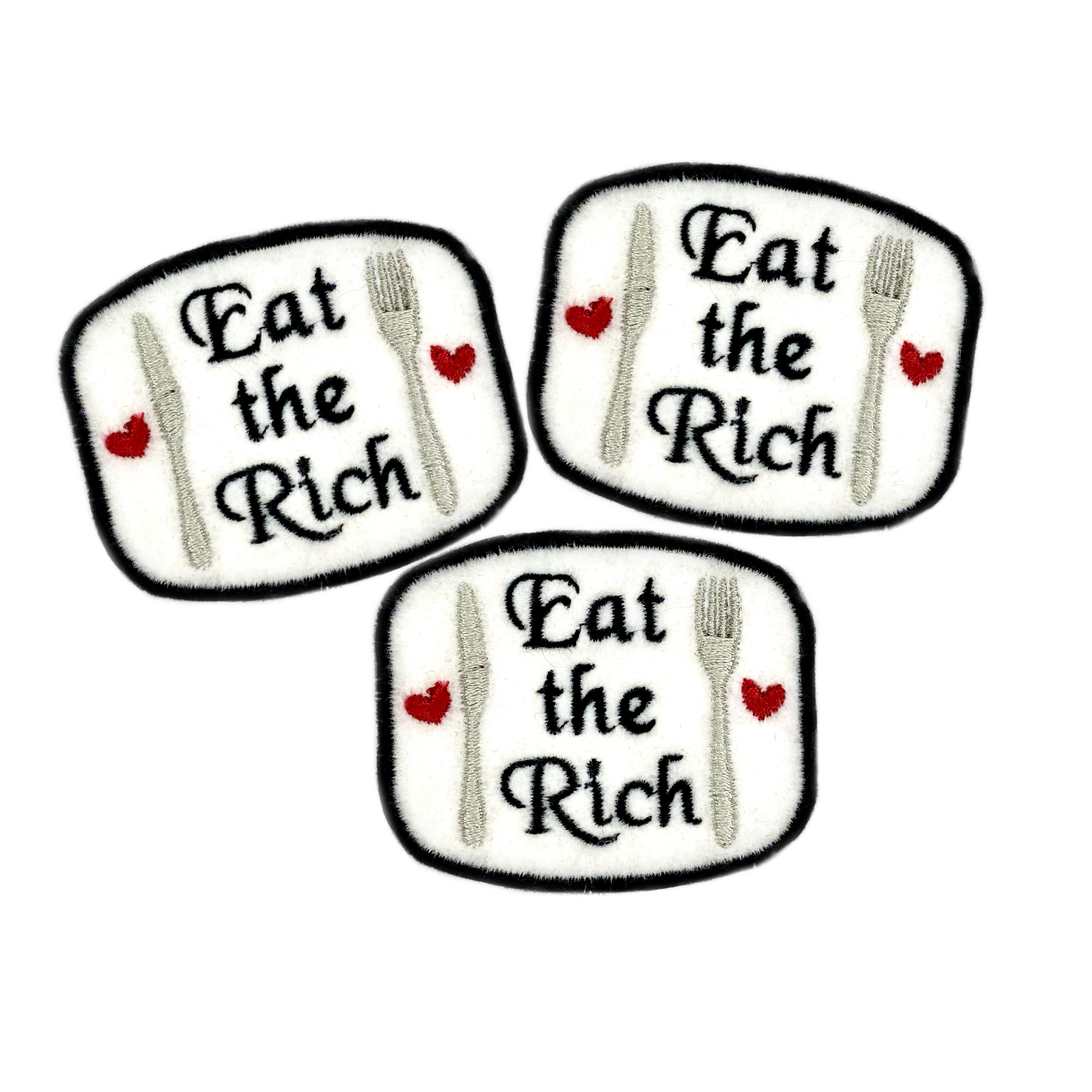 Eat The Rich Embroidered Iron-on Patch - IncredibleGood Inc