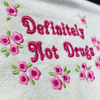 Definitely Not Drugs Embroidered Multipurpose Zipper Pouch Bag - Bimbo Pink