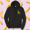 Banaan. Banana Embroidered Black Hoodie, Unisex