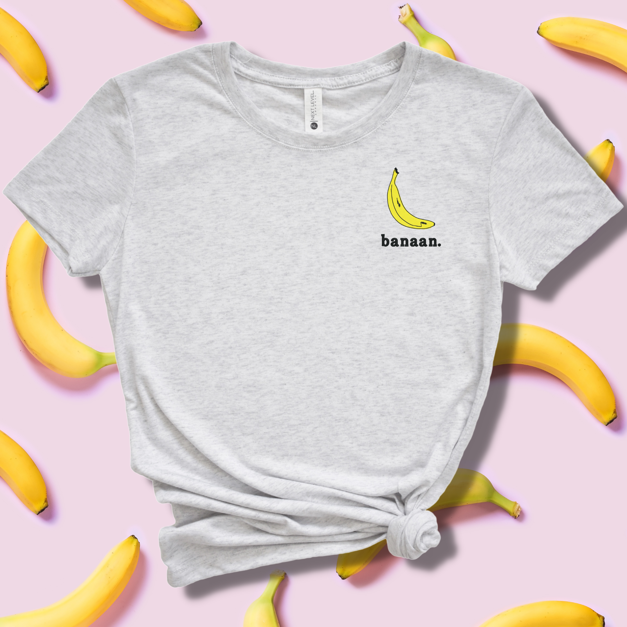Banaan. Banana Embroidered Tee Shirt, Unisex