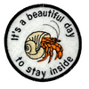 Load image into Gallery viewer, Inside Hermit Crab Embroidered Iron-on Patch