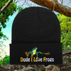 Man I Love Frogs Embroidered Beanie Hat, One Size Fits All