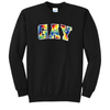 Load image into Gallery viewer, GAY Tie-Dye Applique Crewneck Sweatshirt, Black, Unisex