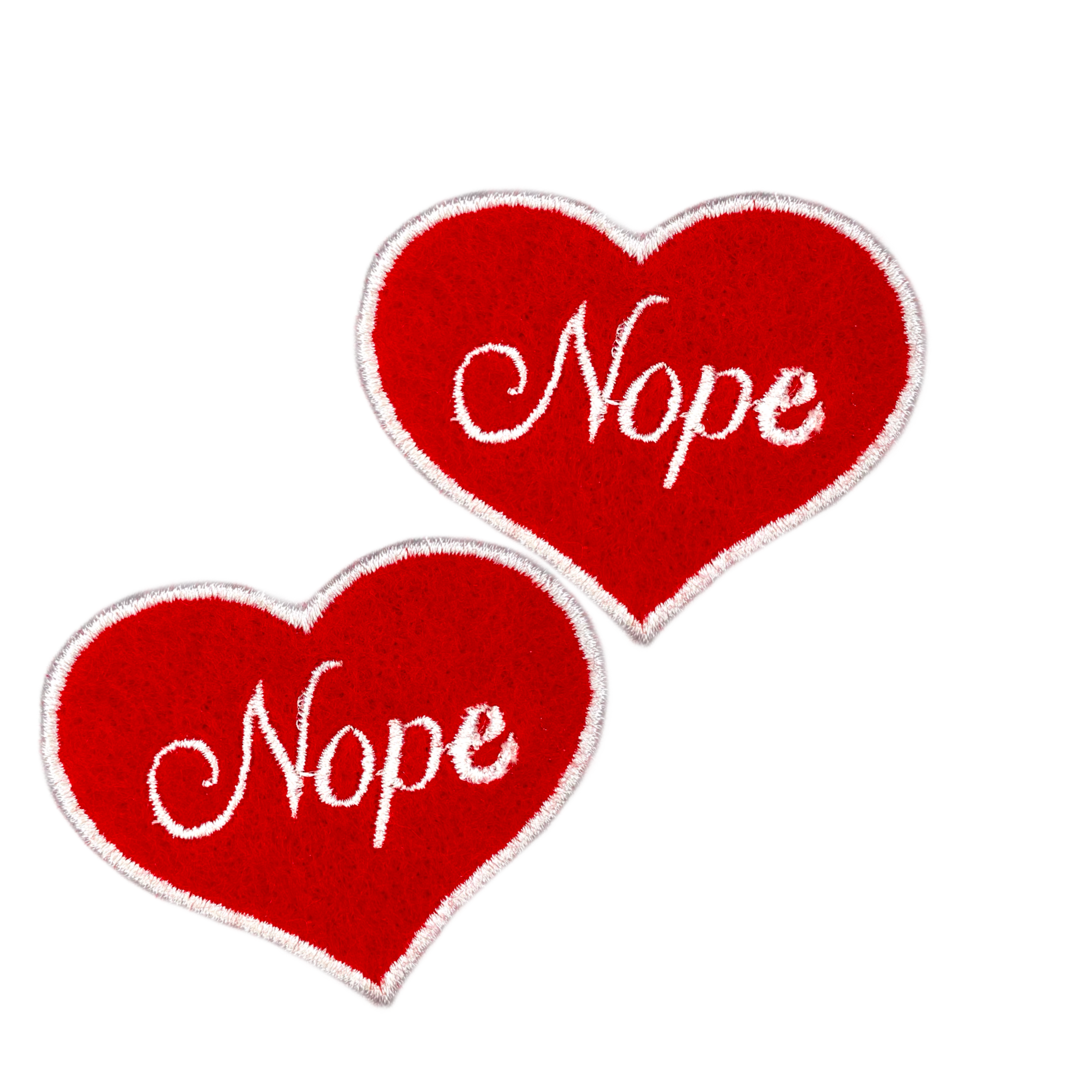 Nope Heart Embroidered Iron-on Patch - IncredibleGood Inc