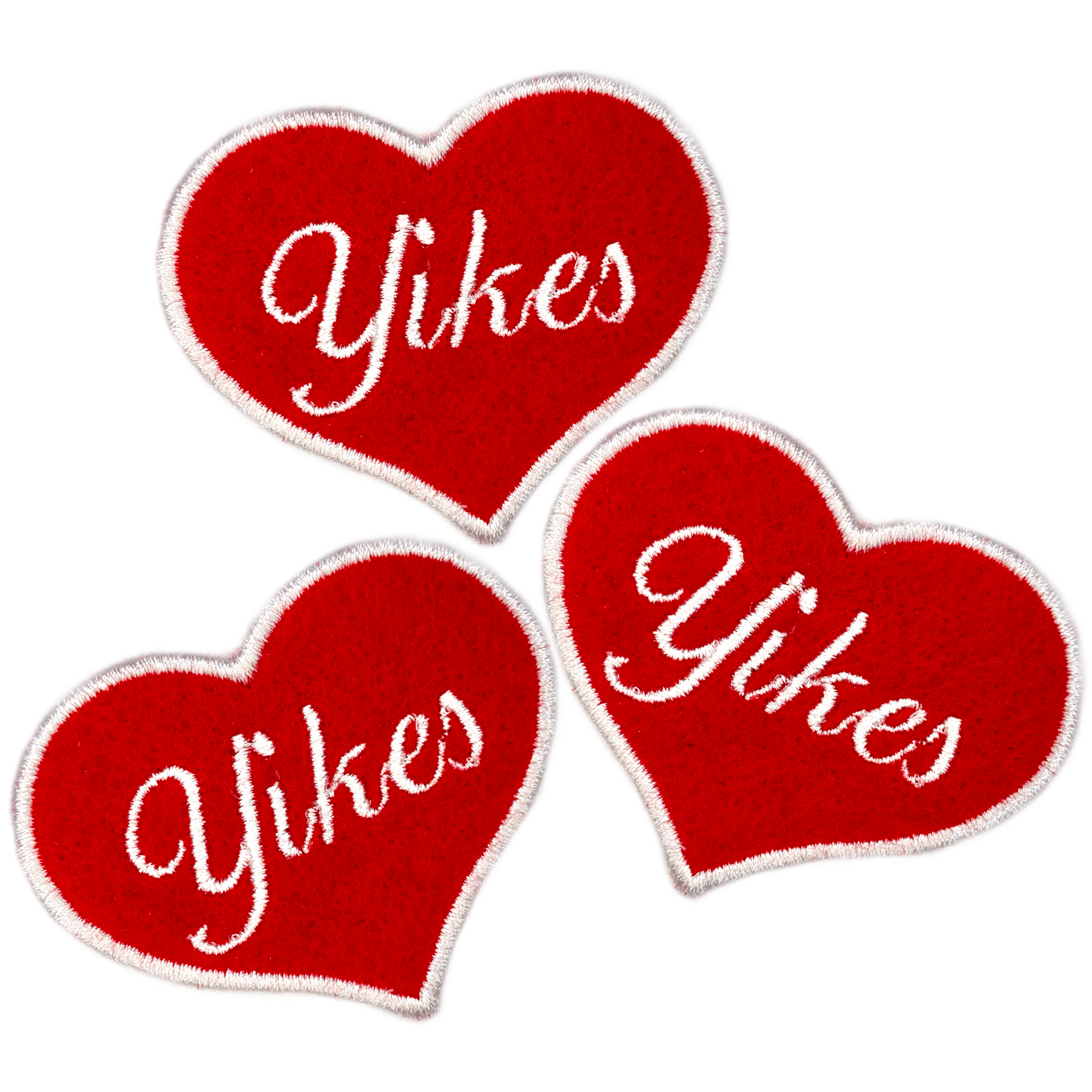 Yikes Heart Embroidered Iron-on Patch - IncredibleGood Inc