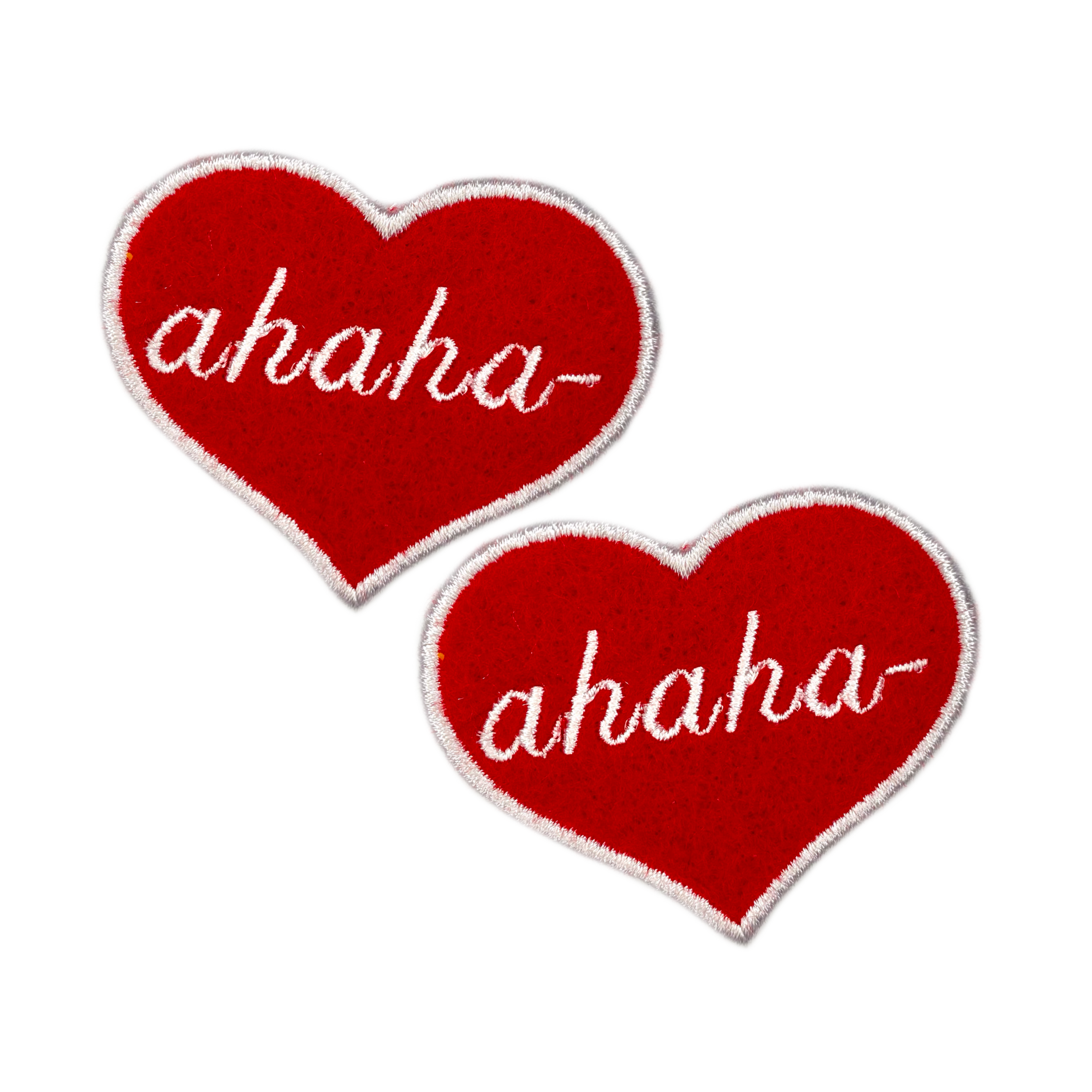 Ahaha- Heart Embroidered Iron-on Patch - IncredibleGood Inc