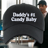 Load image into Gallery viewer, Daddy&#39;s Number One Candy Baby Succession-Inspired Embroidered Black Dad Hat, One Size Fits All