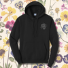 Load image into Gallery viewer, Pansy Embroidered Black Hoodie, Unisex