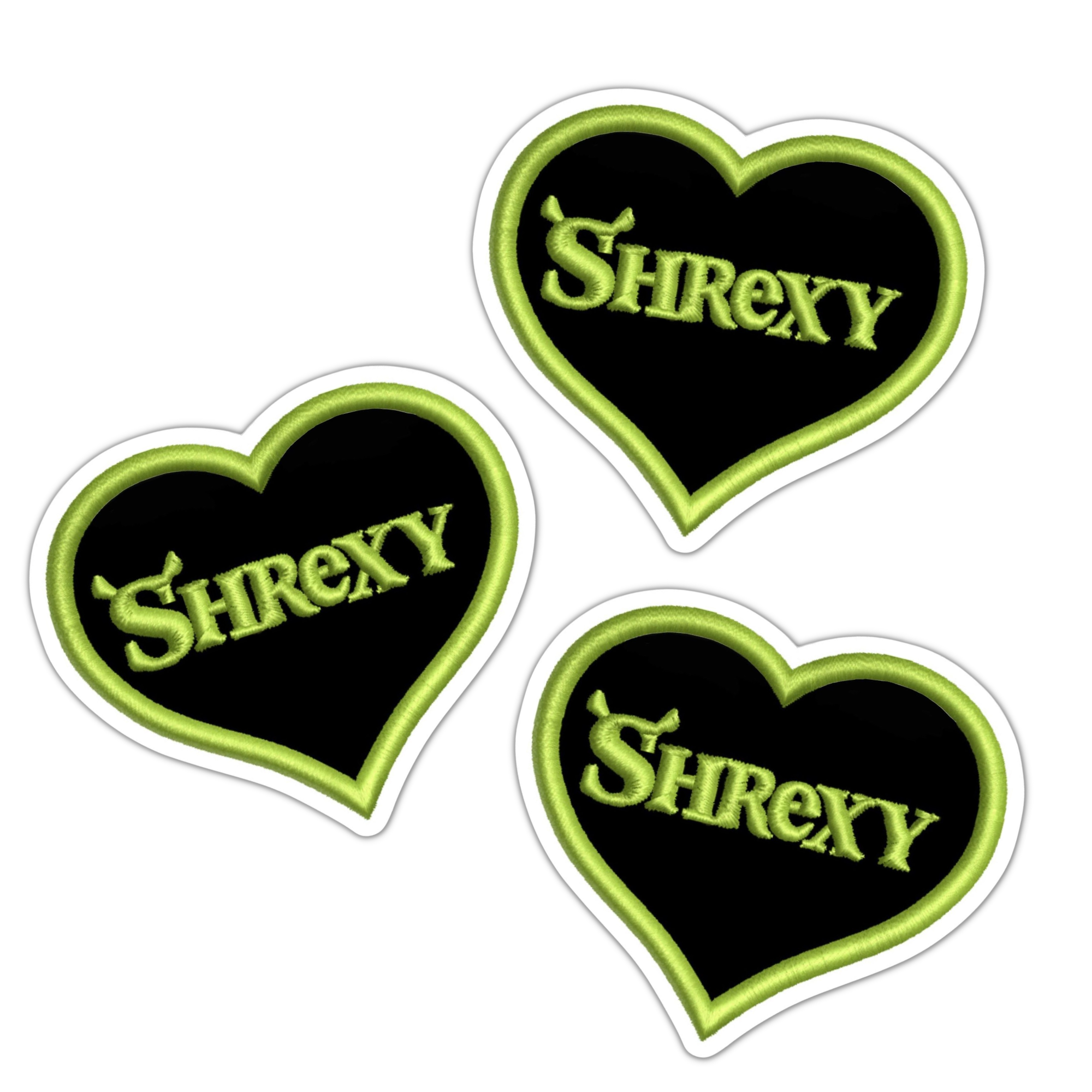 Shrexy Ogre Black and Green Vinyl Heart Sticker