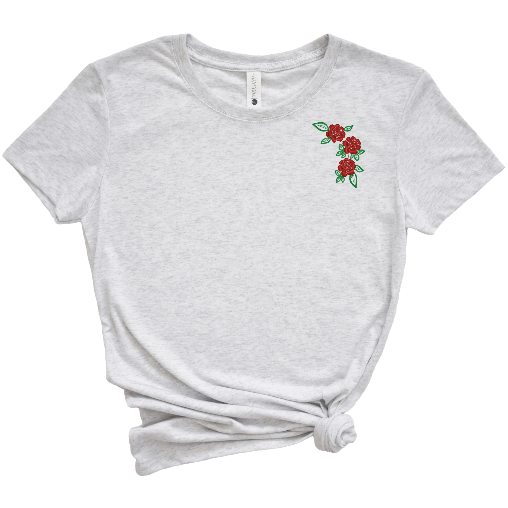 Rose Embroidered Tee Shirt, Unisex